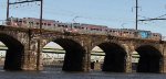 Silverliner V's cross the Delaware River